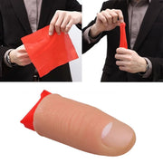 Fashion Finger Magic Tricks phantasy Props Close Up Vanish Appearing Plastic Finger Thumb Tip Red Silk Clothing